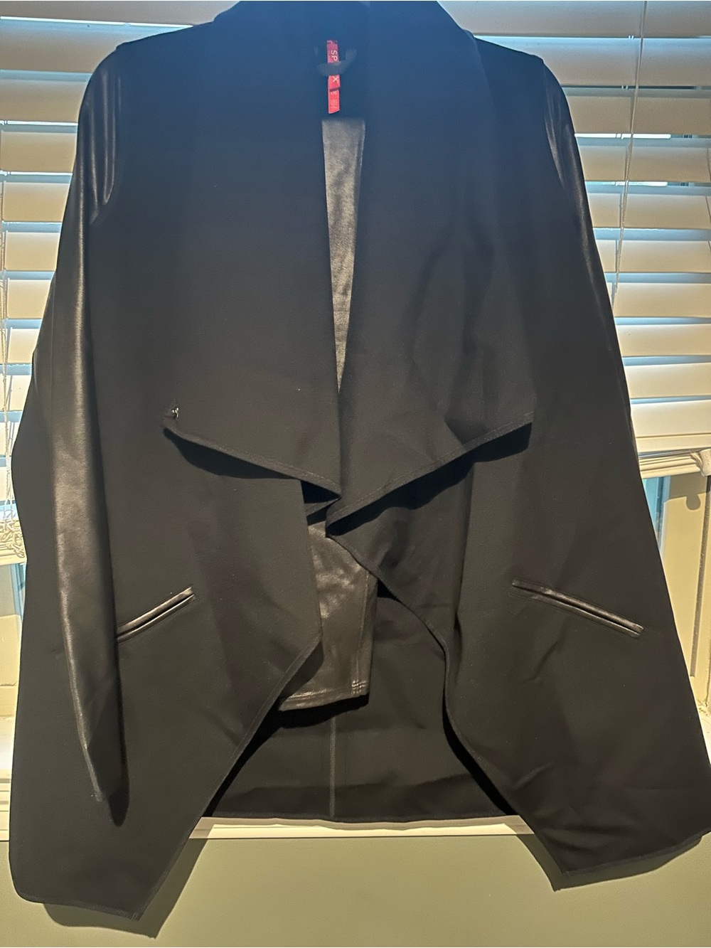 SPANX Black Draped Open-Front Cardigan